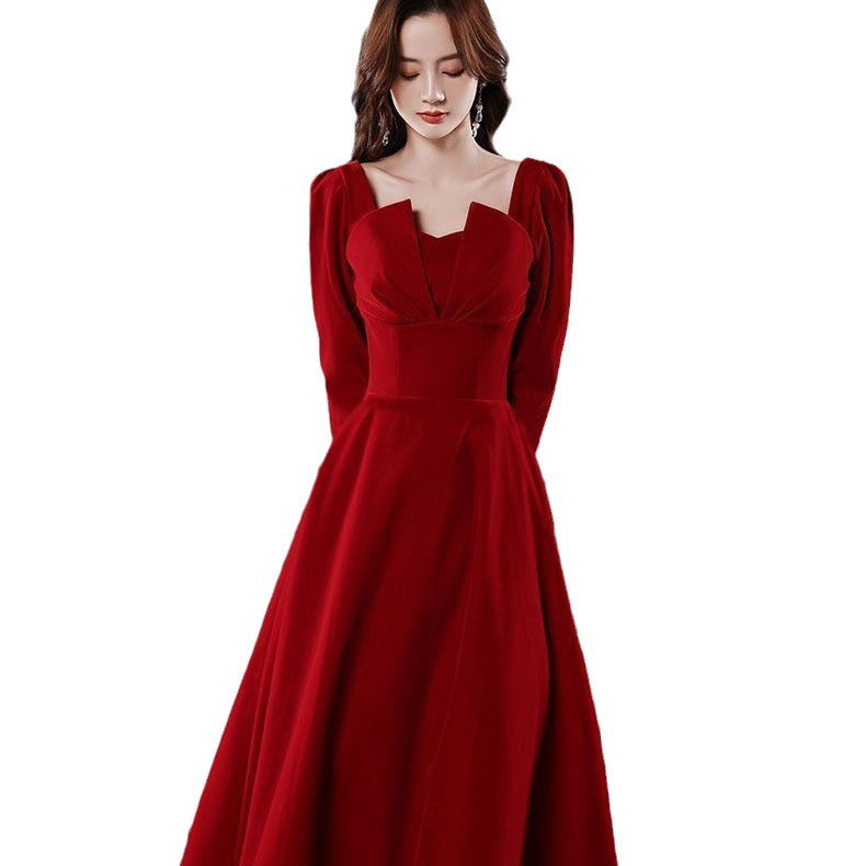 Burgundy Evening Dress For Women Petite Wedding & Engagement Gown