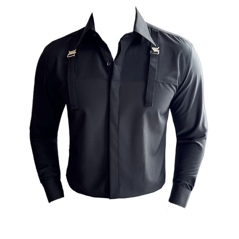 Mens Versatile And Minimalist Casual Cool Long-sleeve Shirt