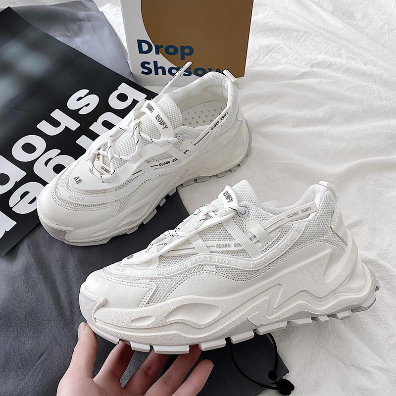 New Fashion Mens Shoes Spring Korean Retro Daddy Shoes Fashion Running Shoes Leisure Thick Soled Shoes