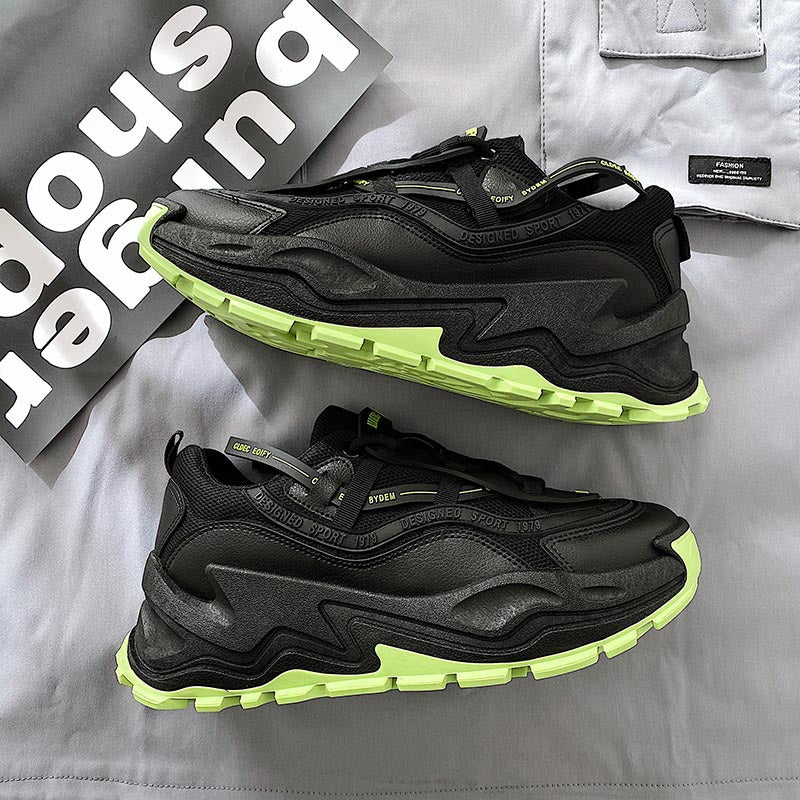 New Fashion Mens Shoes Spring Korean Retro Daddy Shoes Fashion Running Shoes Leisure Thick Soled Shoes