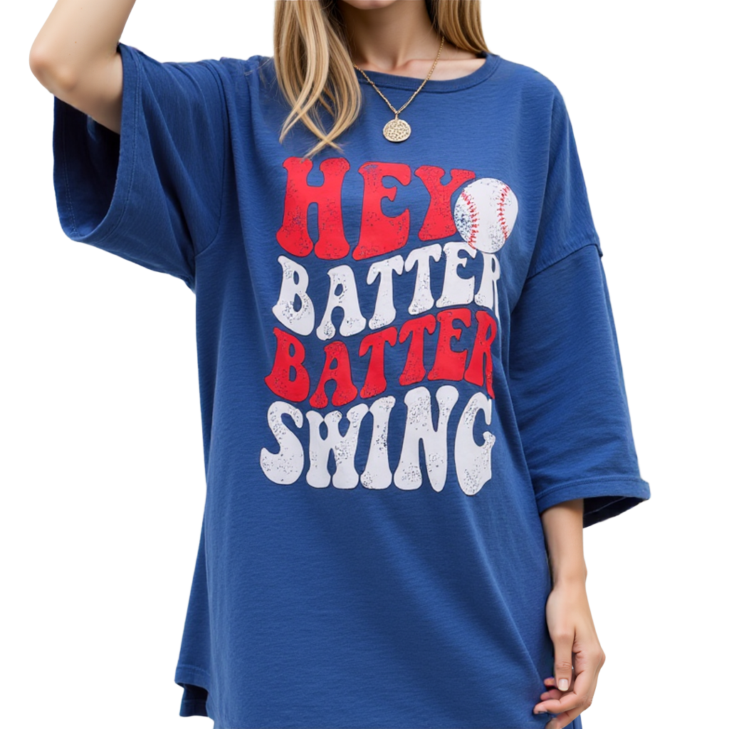 Baseball Mom Shirt Womens Baseball Shirts Oversized Hey Batter Batter Swing Graphic Ballpark Gift Short Sleeve Tops Casual Outfits Jeans Elegant White Baggy School Outfits Tees Fashion Loose