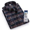 Retro Brushed Long-sleeve Shirt Casual Cotton Plaid Shirt