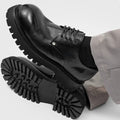 Mens Commuter Casual Leather Shoes With Thick Soles