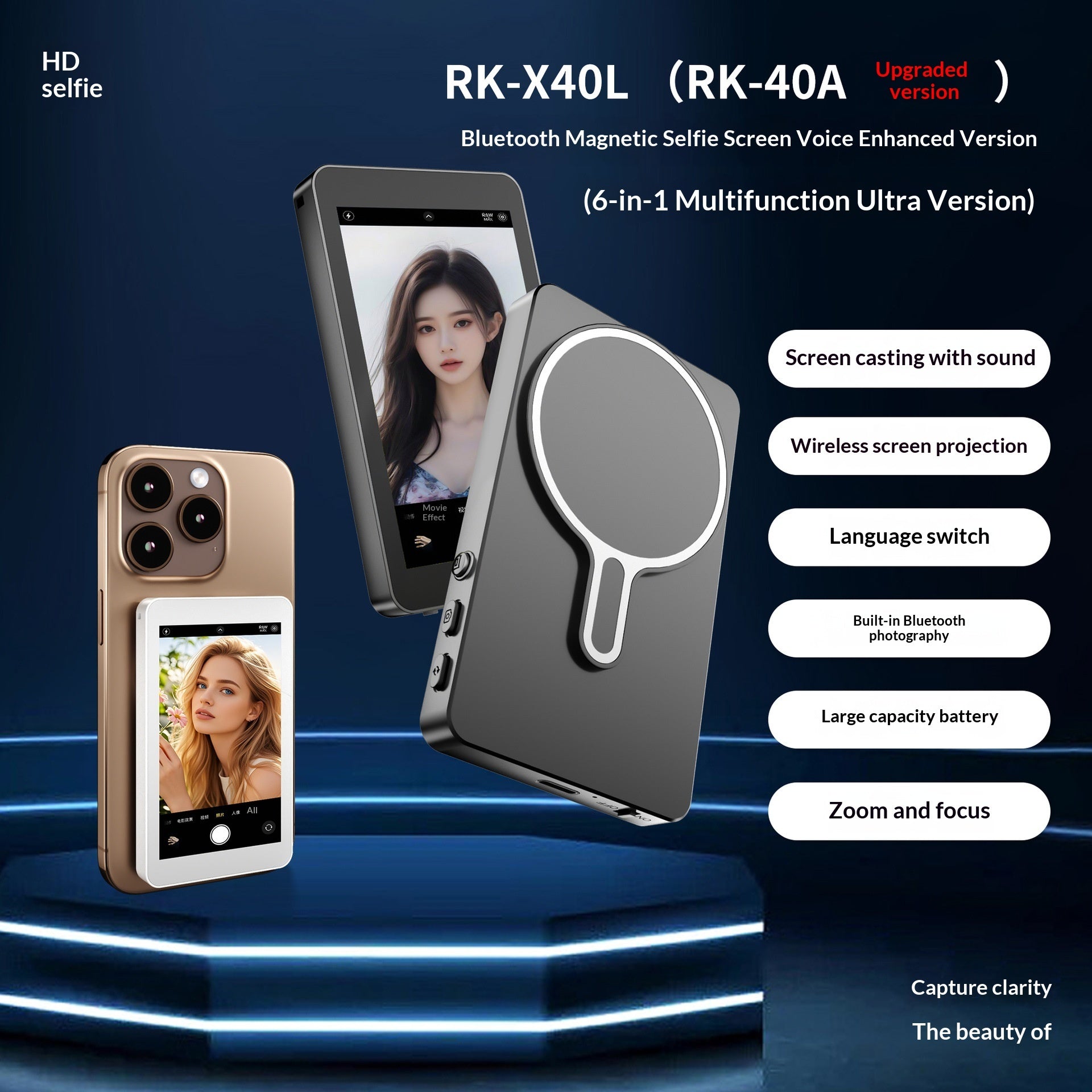 Mobile Phone Selfie Same-screen Magnetic Suction Display