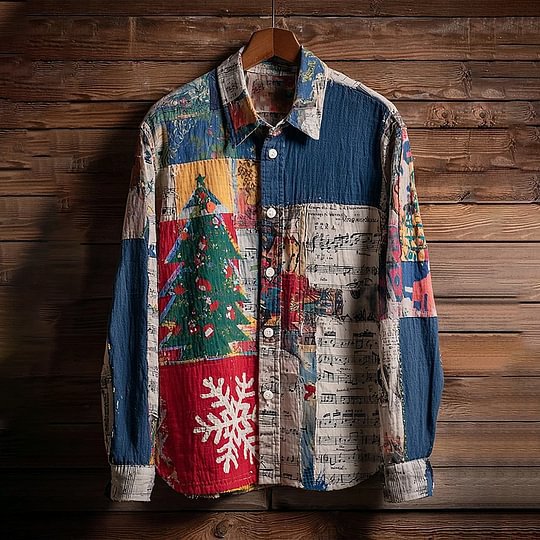 Fall Fashion Mens Christmas Floral Shirt