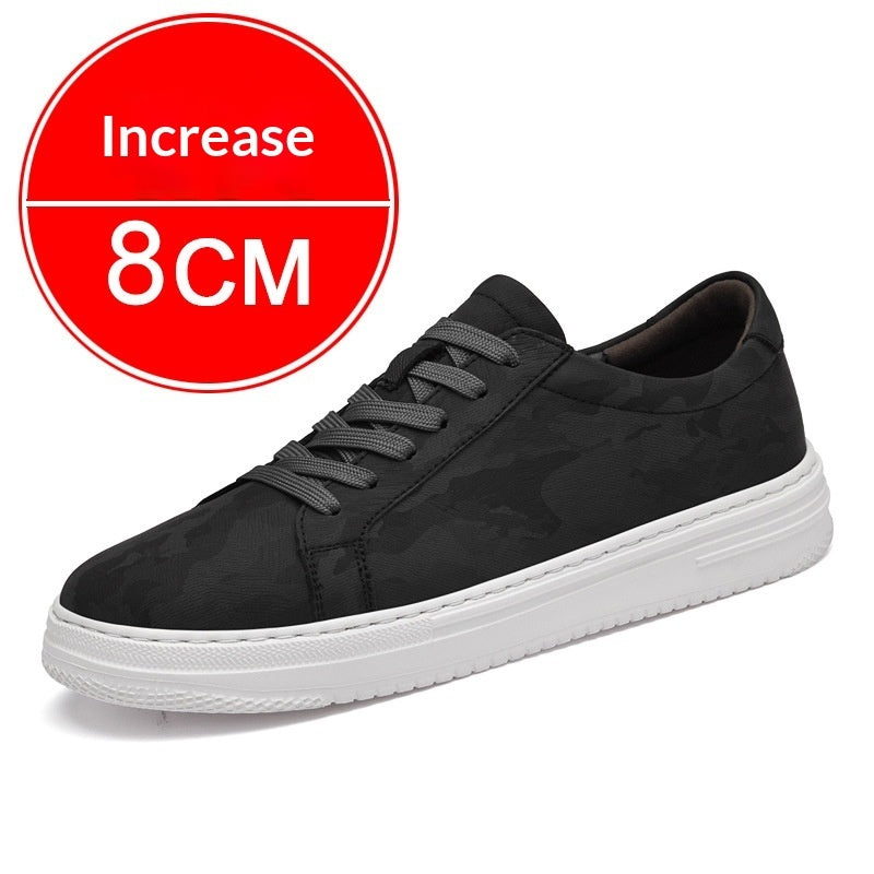 Mens Invisible Height Increasing Thick Soled Elevating Shoes Mens Casual White Trendy Athletic Sneakers