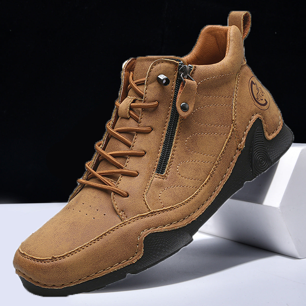 Mens Casual Leather Shoes Plus-size Athletic Shoes