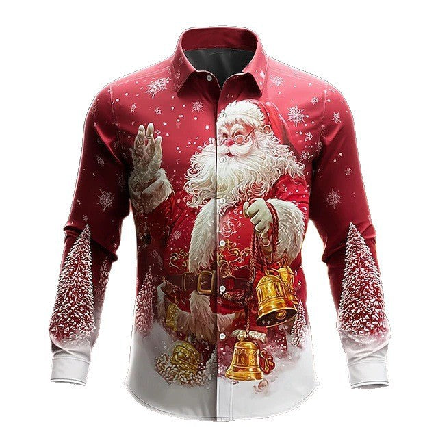 Mens Stylish Casual Long-sleeve Lapel Shirt