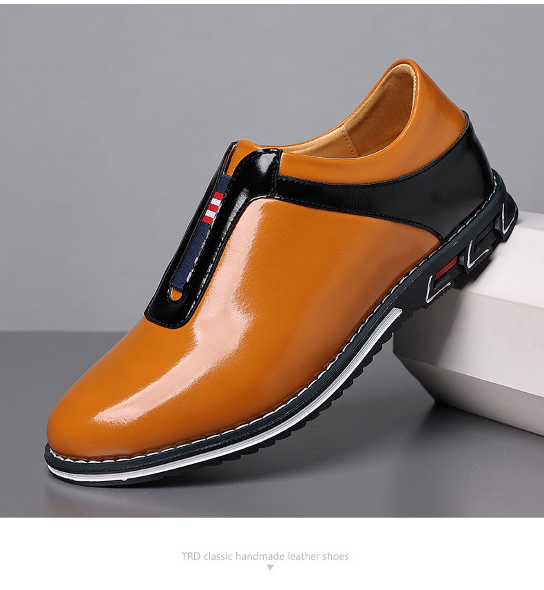 Mens Solid-color Casual Leather Shoes