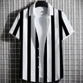 Color Simple Striped Men's 3D Printing Short Sleeve