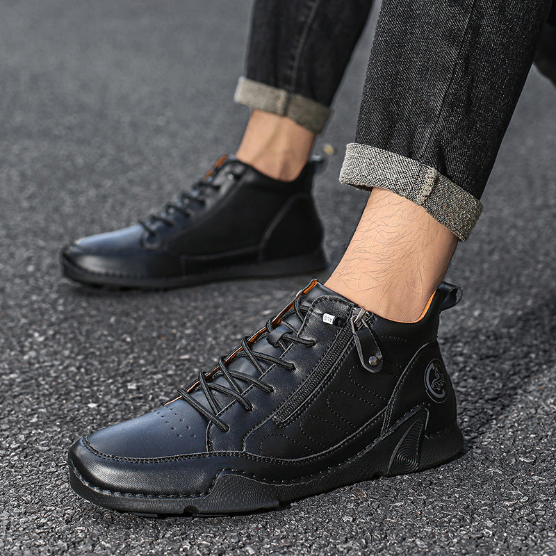 Mens Casual Leather Shoes Plus-size Athletic Shoes