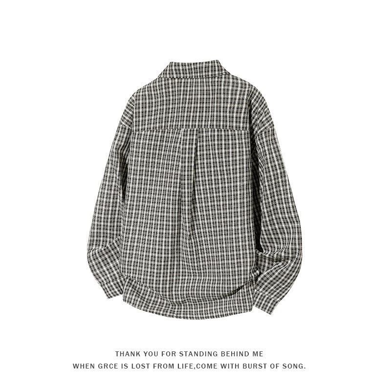 Mens Plus-Size Plaid Long-Sleeve Shirt