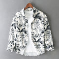 Mens Retro Printed Long-Sleeve Shirt