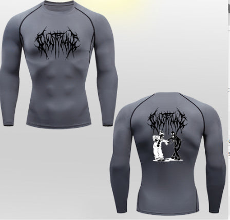 2D Printed Tights T-shirt Quick-drying High Elastic Sports Top Men's Workout Clothes