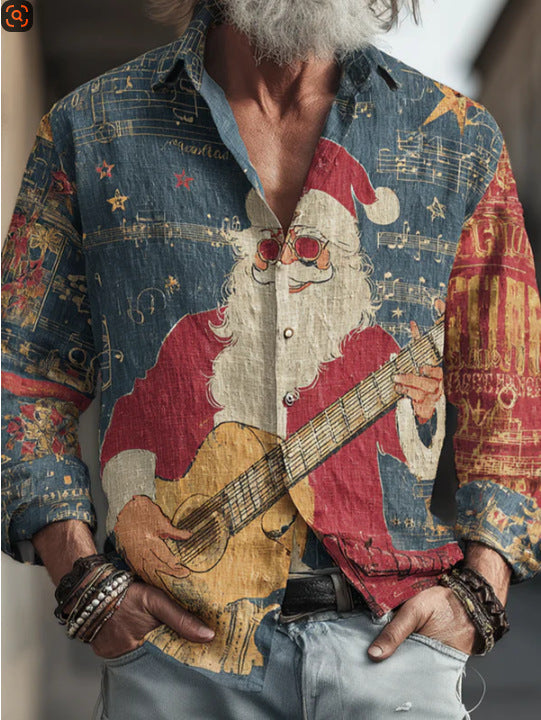 Fall Fashion Mens Christmas Floral Shirt