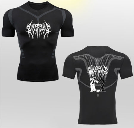 2D Printed Tights T-shirt Quick-drying High Elastic Sports Top Men's Workout Clothes