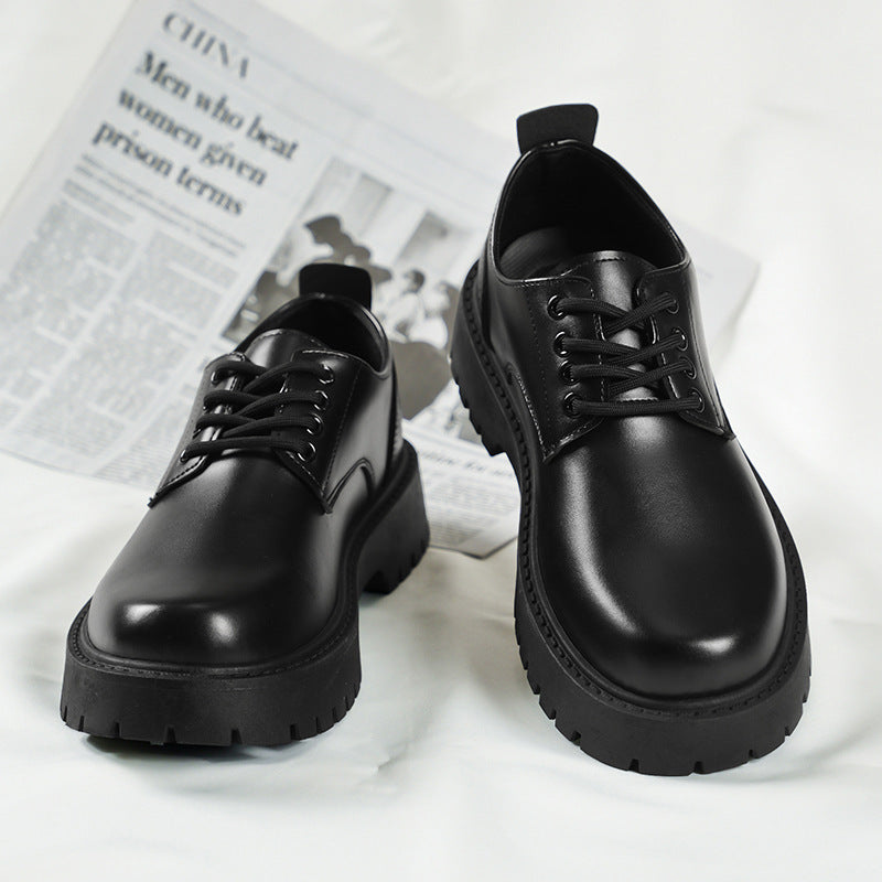 Mens Business Waterproof Black Leather Shoes