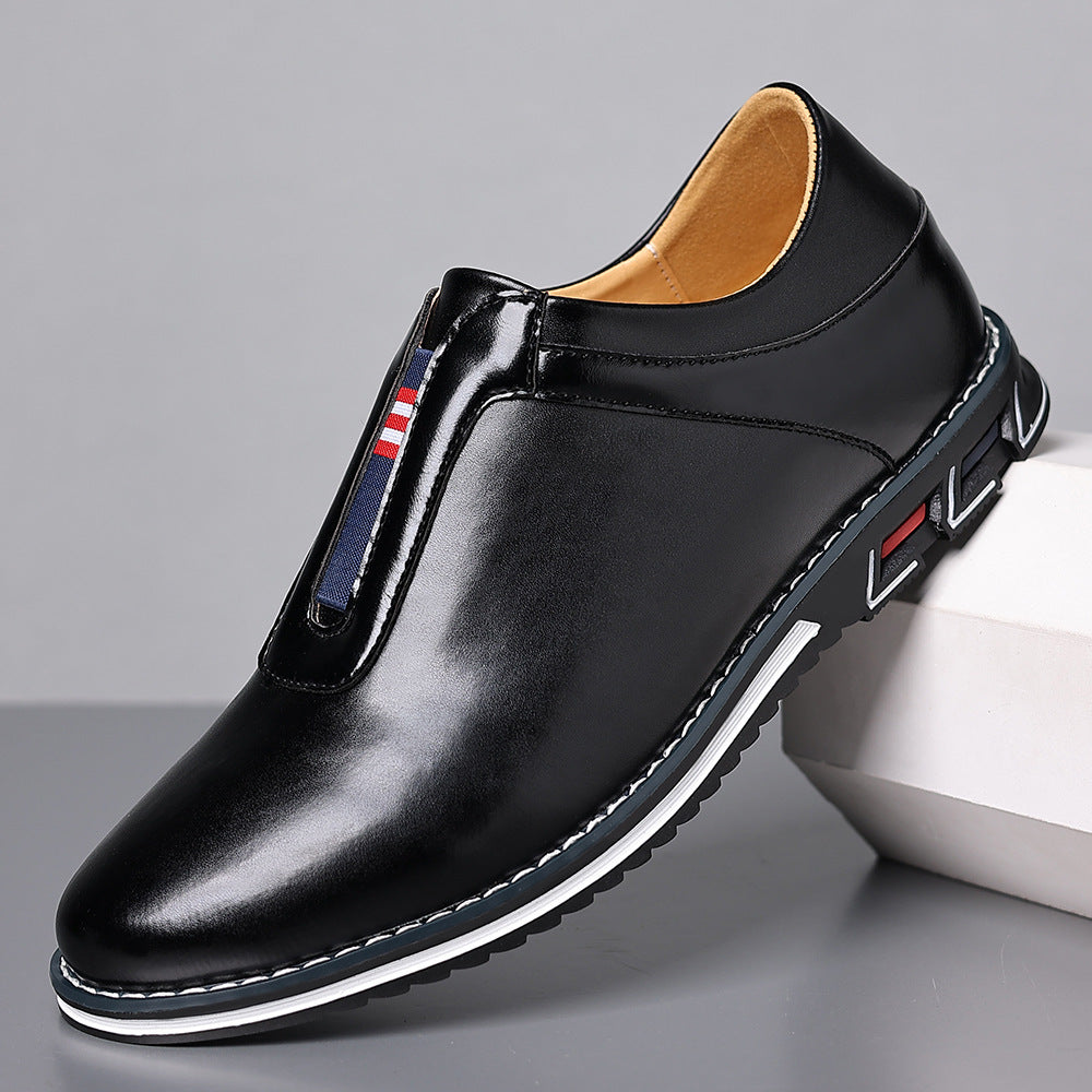 Mens Solid-color Casual Leather Shoes