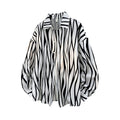 Mens Loose-fit Plus-size Striped Long-sleeve Shirt