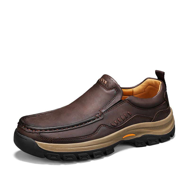 Mens British-style Casual Leather Shoes For Outdoor Hiking