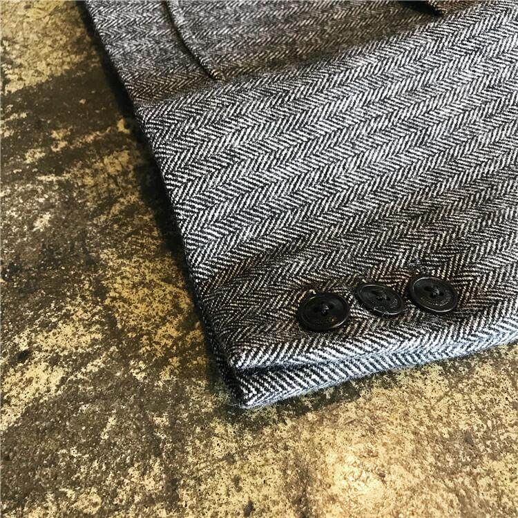 Autumn Winter Woolen American-style Retro Slim-fit Hunting Suit Casual Blazer