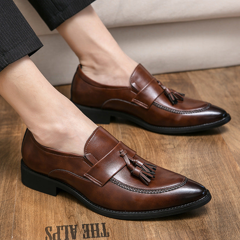 Mens British-style Casual Fashionable Business Tassel Leather Shoes