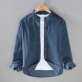 Mens Retro Corduroy Small Stand-Up Collar Shirt Jacket