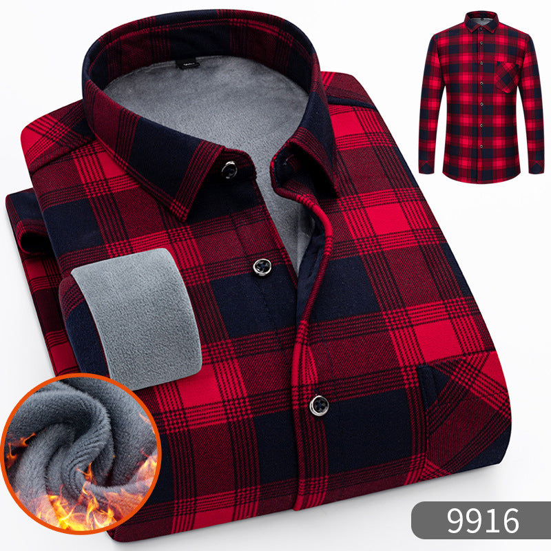 Warm Fleece-Lined Thickened Shirts For Middle-Aged And Senior Men