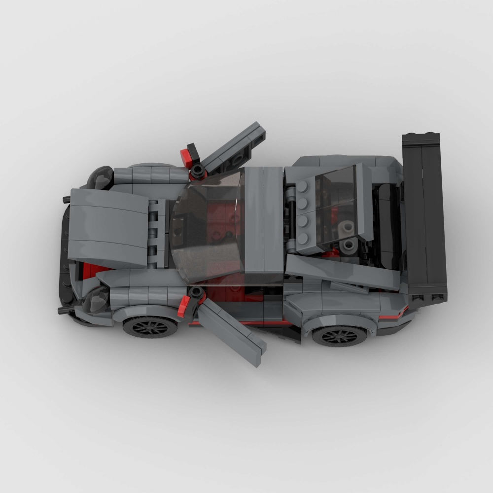 374PCS Gray Sports Car  Building Blocks,Speed Champions Cars Blocks Building Sets Toys