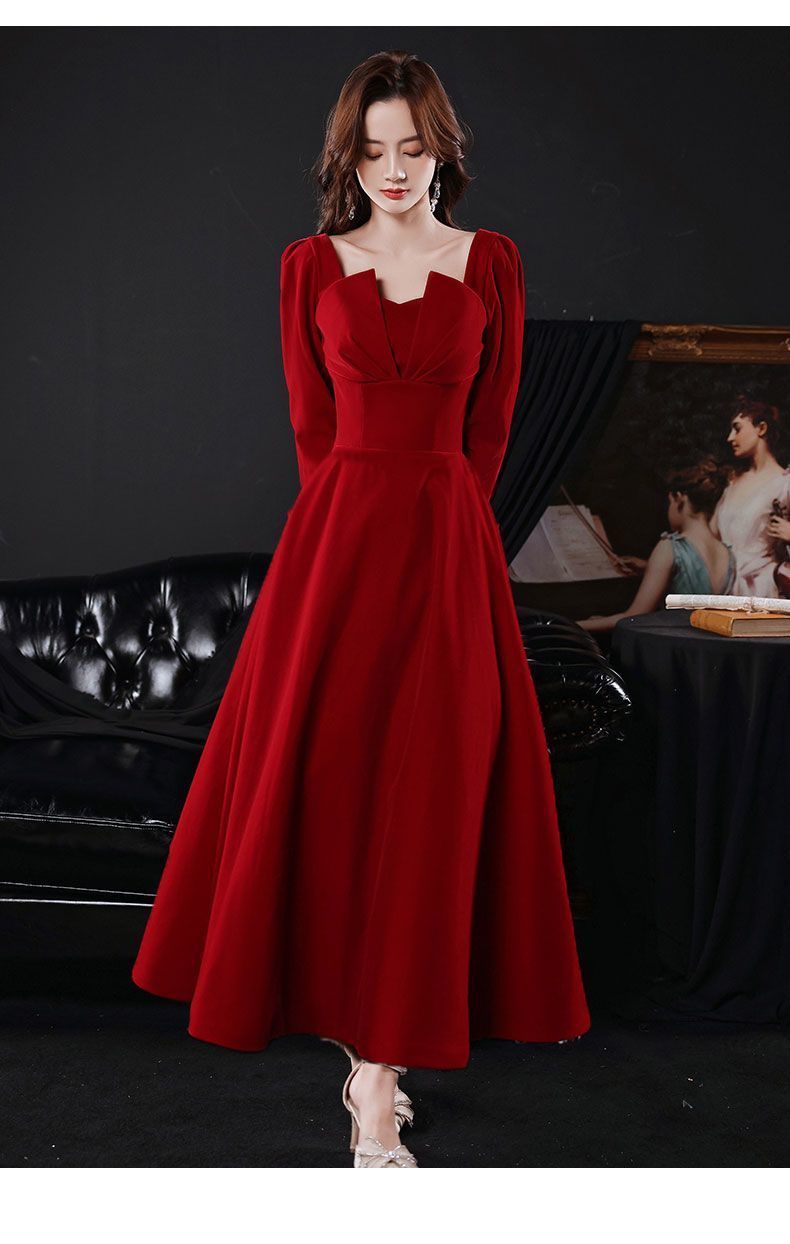 Burgundy Evening Dress For Women Petite Wedding & Engagement Gown