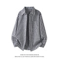 Mens Fashion Plus-Size Long-Sleeve Plaid Casual Shirt