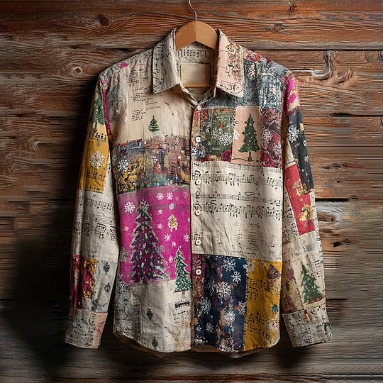 Fall Fashion Mens Christmas Floral Shirt