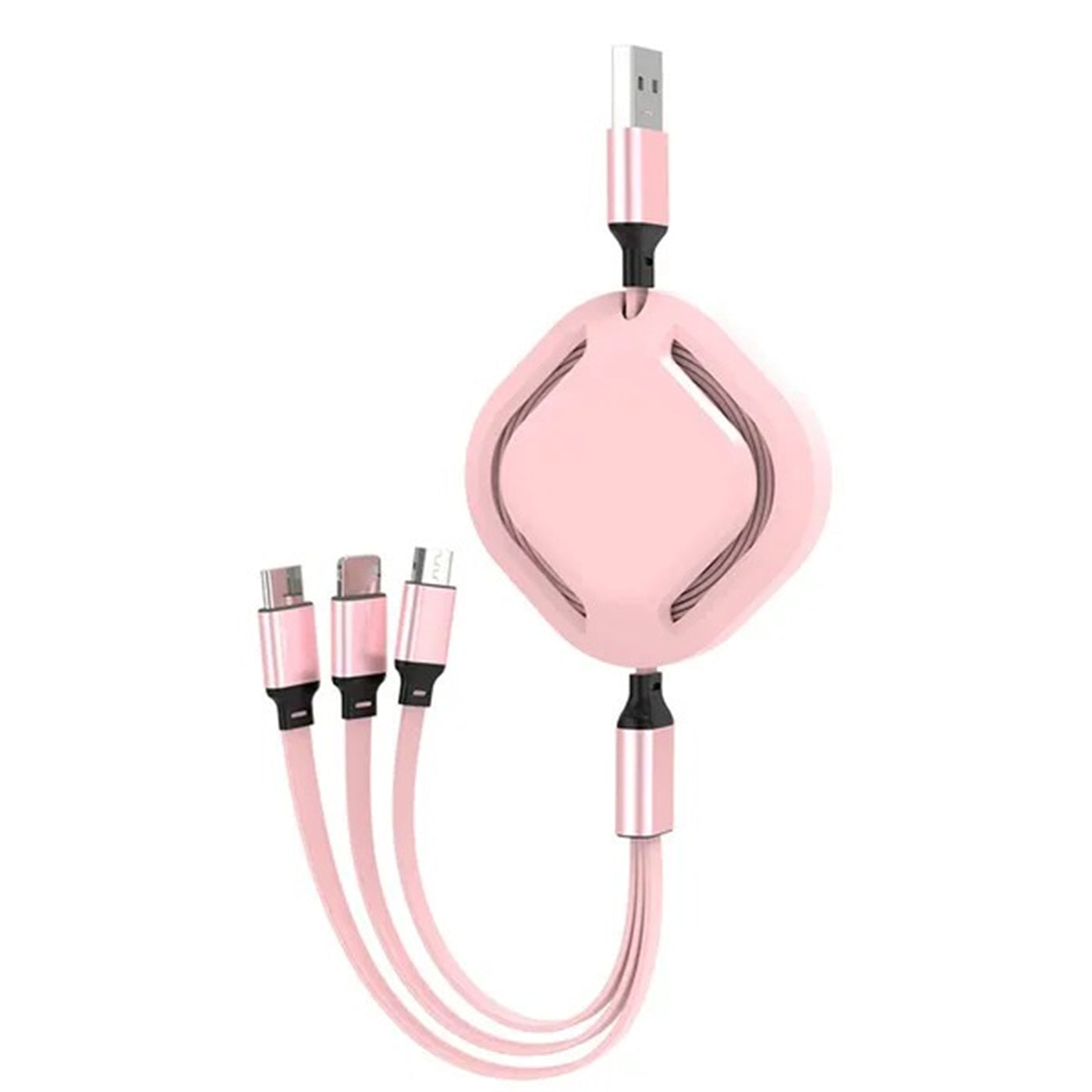 3P Experts Portable 3 In 1 Fast Charging Cable Type C Micro Usb Cable 2.1a Multi Port 43.3in