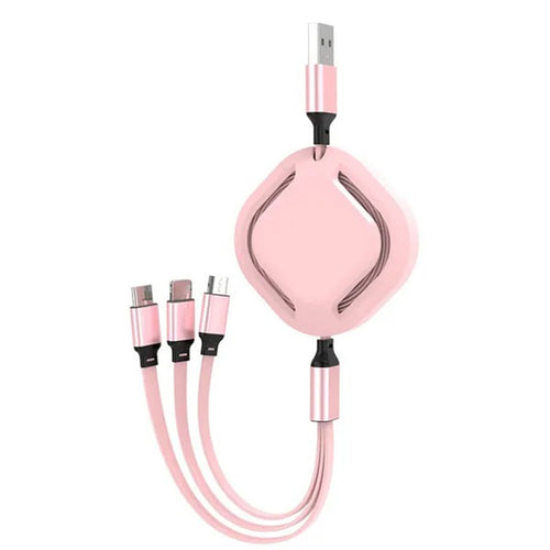 3P Experts Portable 3 In 1 Fast Charging Cable Type C Micro Usb Cable 2.1a Multi Port 43.3in