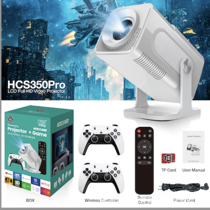 HCS350PRO Projection Game Machine 1080p 2-in-1 HD Video 4K Projector